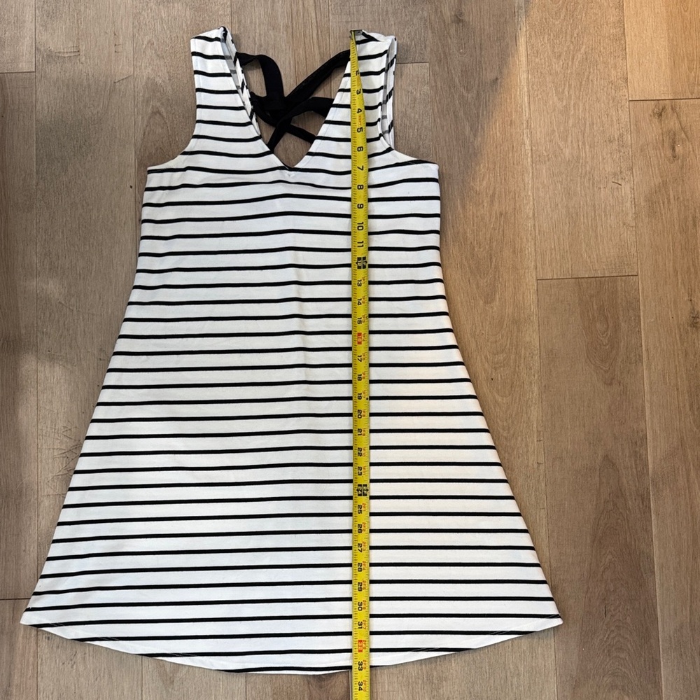 Striped Black and White Kids Dress - Picture 10 of 12